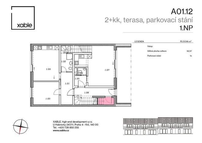 Prodej bytu 2+kk, Kouřim, Nová, 52 m2