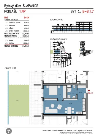 Prodej bytu 2+kk, Šlapanice, 104 m2