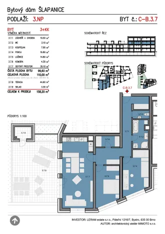 Prodej bytu 3+kk, Šlapanice, 158 m2