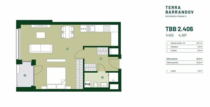 Prodej bytu 1+kk, Praha - Hlubočepy, Silurská, 53 m2