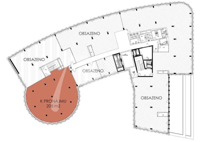Pronájem kanceláře, Praha - Nusle, Lomnického, 208 m2