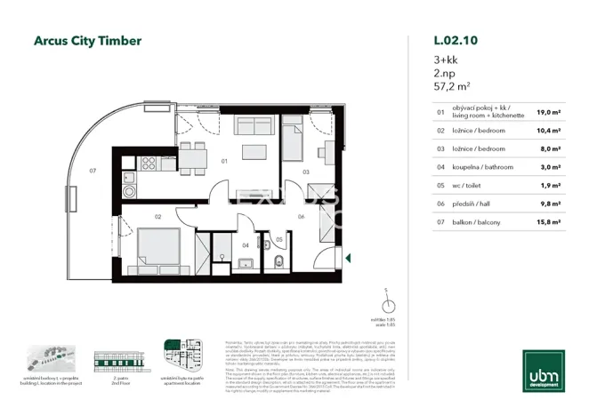 Prodej bytu 3+kk, Praha - Stodůlky, Nekonečného, 57 m2