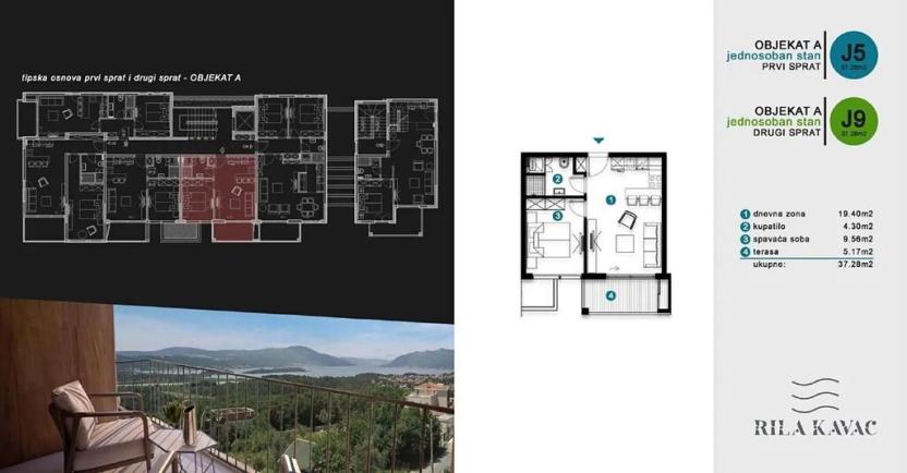 Prodej bytu 2+kk, Кавач, Černá Hora, 33 m2