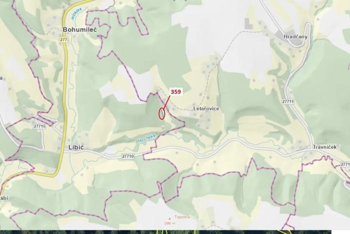 Dražba louky, Český Dub, 513 m2