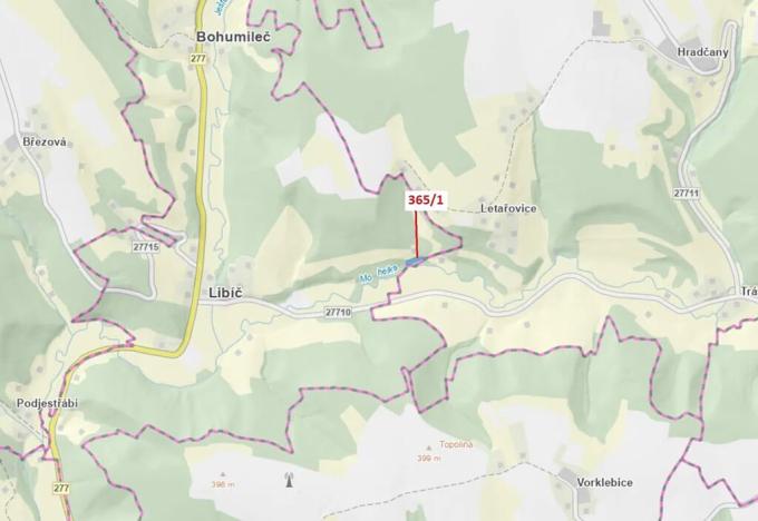 Dražba lesa, Český Dub, 1687 m2