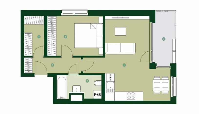 Prodej bytu 2+kk, Praha - Hlubočepy, Silurská, 57 m2
