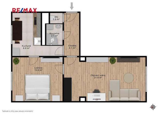 Prodej bytu 2+1, Praha - Žižkov, Hartigova, 52 m2
