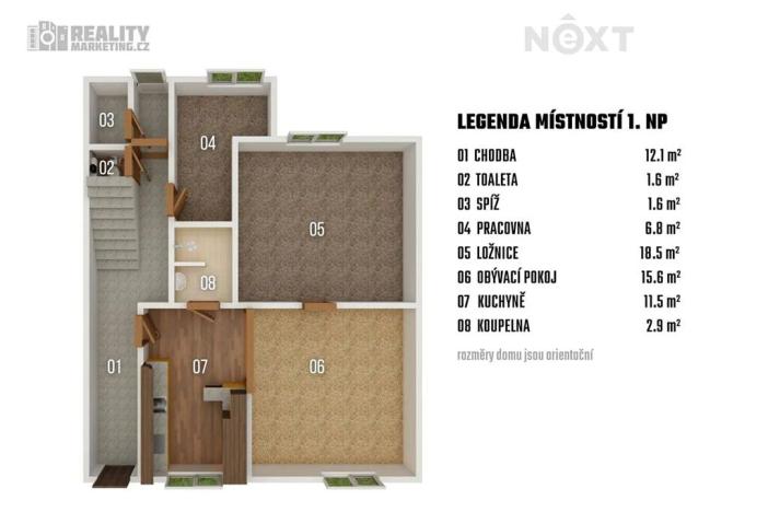 Prodej rodinného domu, Kroměříž, Braunerova, 143 m2