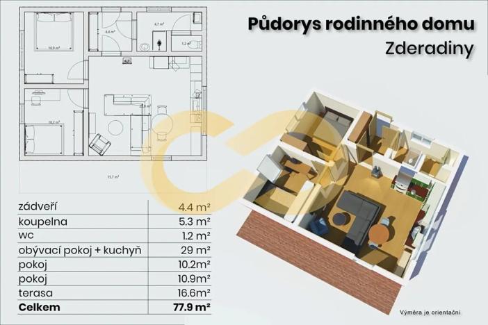 Prodej rodinného domu, Kácov, 90 m2