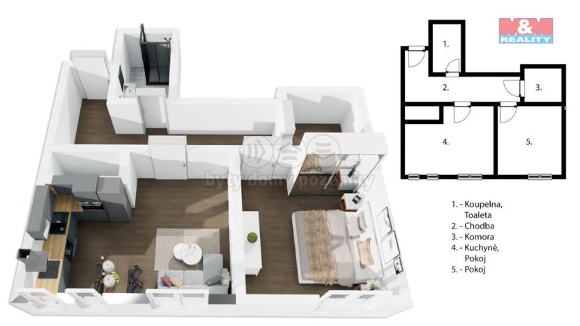 Prodej bytu 2+kk, Praha - Holešovice, U průhonu, 50 m2