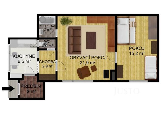 Prodej rodinného domu, Štěkeň, Klostermannova, 51 m2