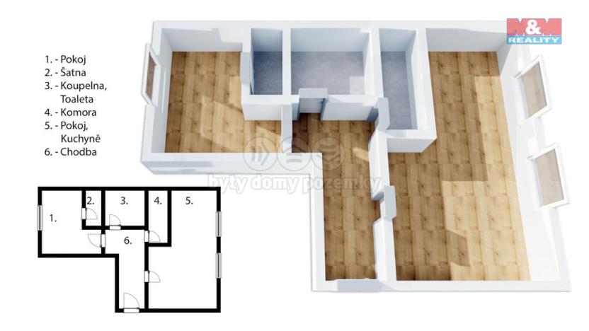 Prodej bytu 2+1, Karviná - Nové Město, Havířská, 55 m2