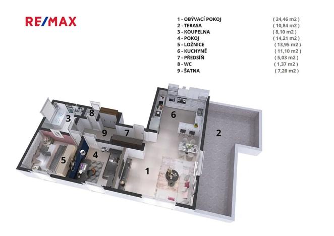 Prodej bytu 3+kk, Hradec Králové, Meruňková, 96 m2