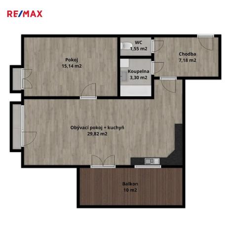 Prodej bytu 2+kk, Hradec Králové, Meruňková, 56 m2