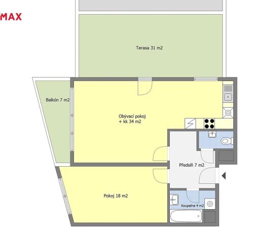Prodej bytu 2+kk, Praha - Dolní Počernice, Černodolská, 64 m2