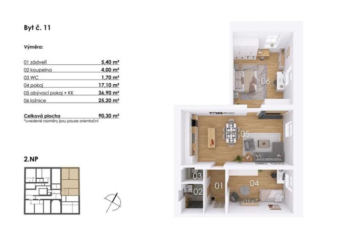 Prodej bytu 3+kk, Postupice, Blanická, 90 m2