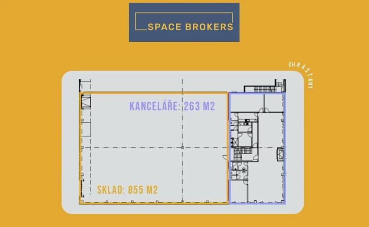 Pronájem skladu, Chrášťany, Za Tratí, 855 m2
