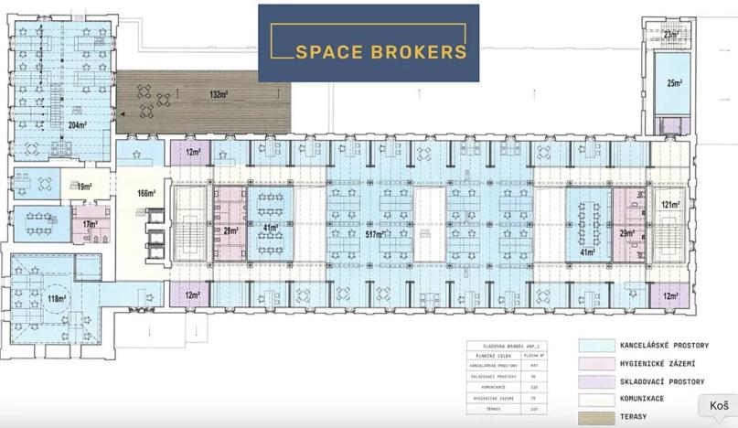 Pronájem kanceláře, Praha, Údolní, 2500 m2