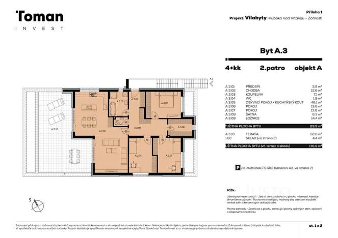 Prodej bytu 4+kk, Hluboká nad Vltavou, Rybova, 120 m2