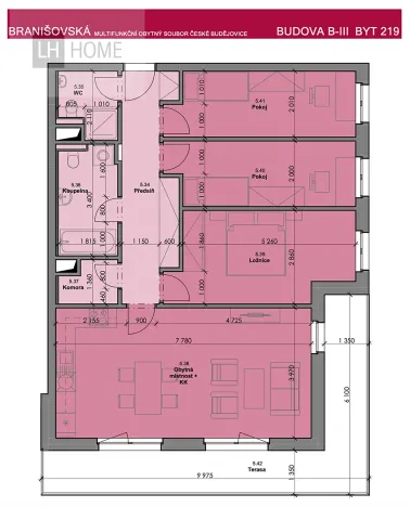 Prodej bytu 4+kk, České Budějovice, Branišovská, 94 m2