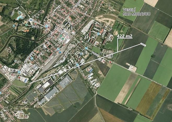 Prodej komerčního pozemku, Veselí nad Moravou, 422 m2