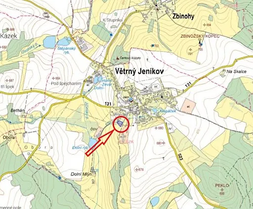 Prodej zahrady, Větrný Jeníkov, 3601 m2