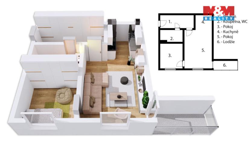 Prodej bytu 2+kk, Klatovy - Klatovy IV, K Čínovu, 48 m2