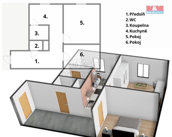 Prodej bytu 1+1, Vimperk - Vimperk II, Mírová, 43 m2