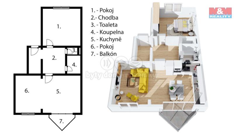 Prodej bytu 2+kk, Praha - Horní Počernice, Dandova, 59 m2