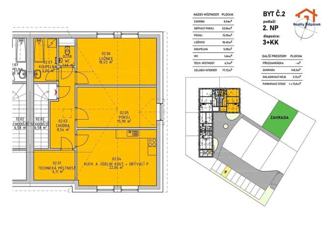 Prodej bytu 3+kk, Jílovice, 75 m2