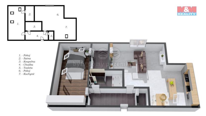 Prodej bytu 2+kk, Horoměřice, T. G. Masaryka, 95 m2