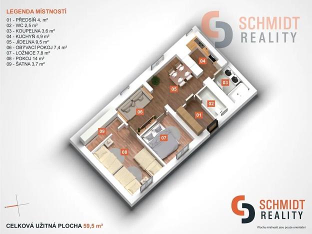 Prodej bytu 3+kk, Valtice, Poštovní, 60 m2