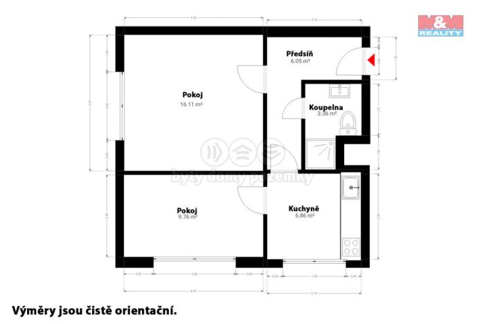 Prodej bytu 2+1, Strakonice - Strakonice I, Sídliště 1. máje, 43 m2