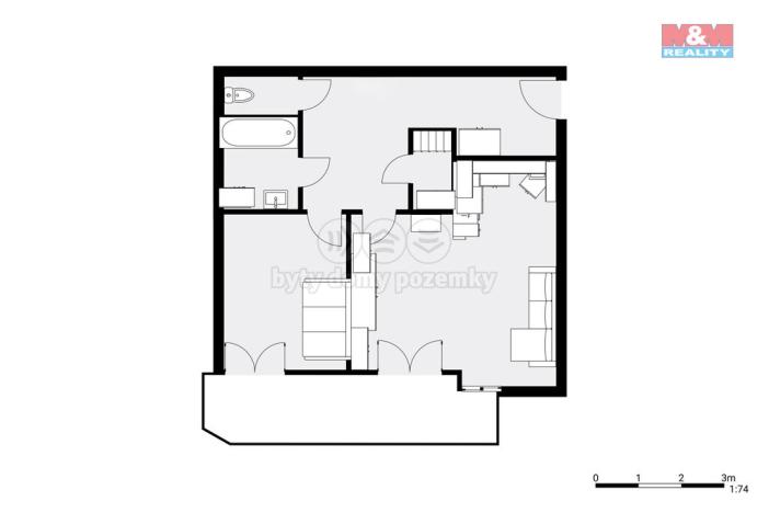 Prodej bytu 2+kk, Modletice, 53 m2