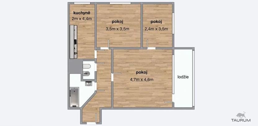 Pronájem bytu 3+1, Plzeň, Komenského, 72 m2