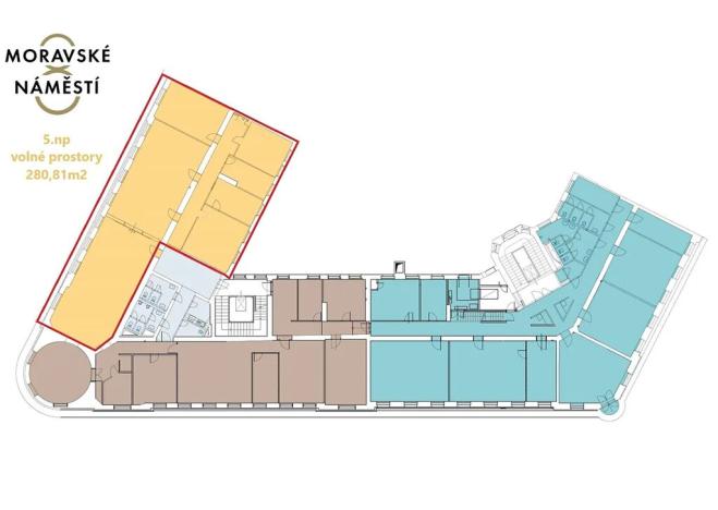 Pronájem kanceláře, Brno, Moravské náměstí, 281 m2