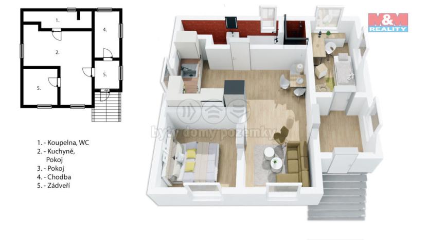 Prodej rodinného domu, Kamenice - Ládví, 57 m2
