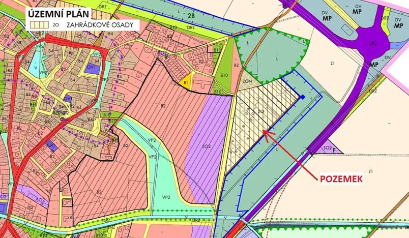 Prodej zahrady, Kolín, Prašná, 1067 m2