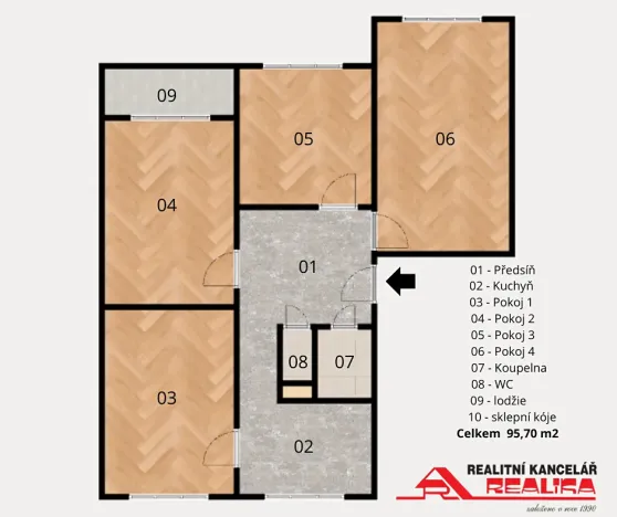 Prodej bytu 4+1, Ostrov, Lidická, 89 m2