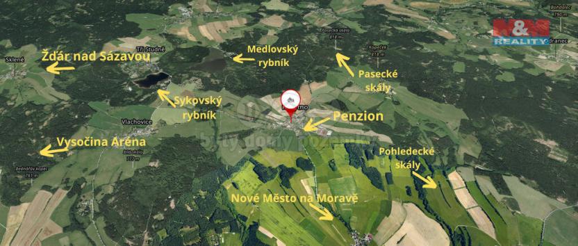 Prodej ubytování, Nové Město na Moravě - Rokytno, 930 m2