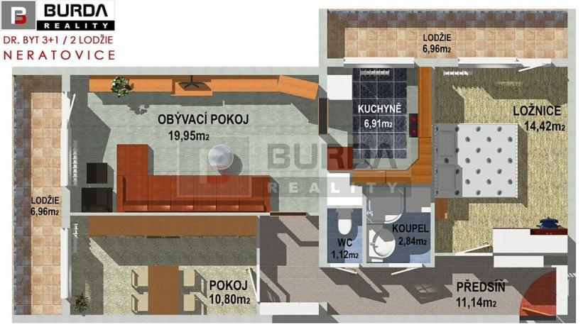 Prodej bytu 3+1, Neratovice, Na Skalkách, 81 m2