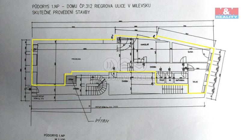 Pronájem obchodního prostoru, Milevsko, Riegrova, 115 m2