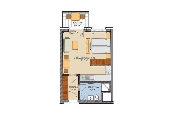 Prodej bytu 1+kk, Praha, Chilská, 36 m2