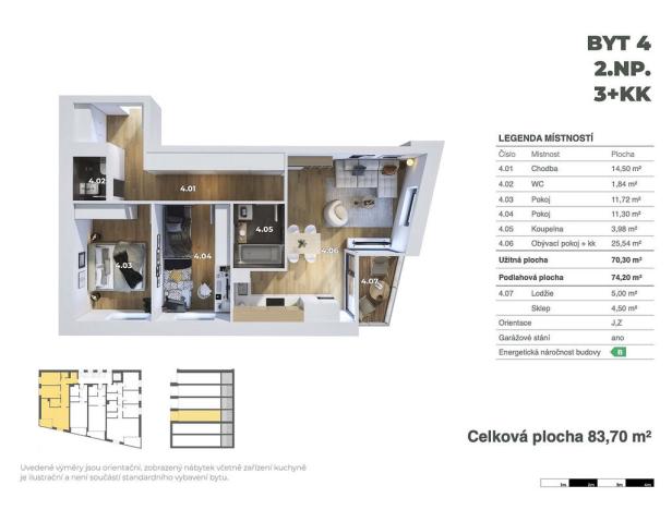 Prodej bytu 3+kk, Praha - Hostivař, Pražská, 74 m2