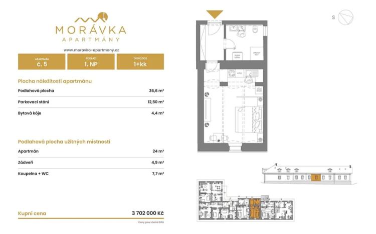 Prodej bytu 1+kk, Malá Morávka, 37 m2