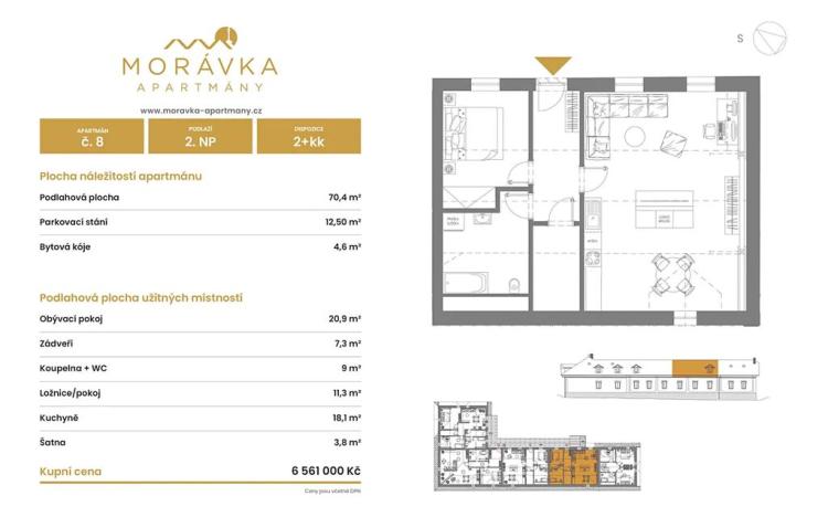 Prodej bytu 2+kk, Malá Morávka, 70 m2