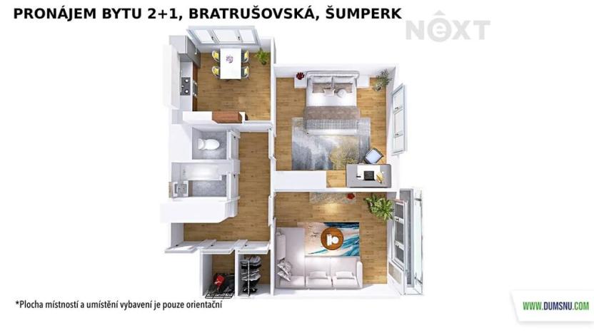 Pronájem bytu 2+1, Šumperk, Bratrušovská, 56 m2