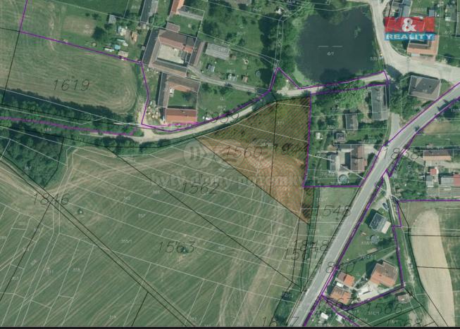 Prodej pozemku pro bydlení, Borovany - Vrcov, 3156 m2