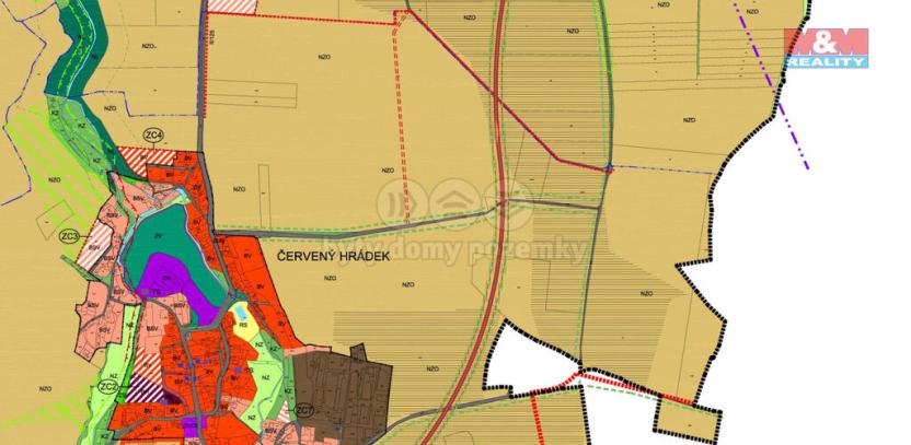 Prodej pole, Bečváry - Červený Hrádek, 12474 m2