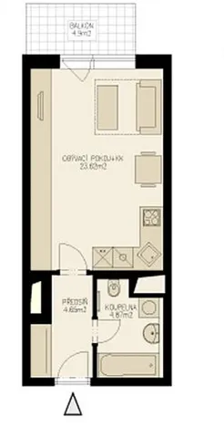 Prodej bytu 1+kk, Praha - Hostivař, Athénská, 38 m2